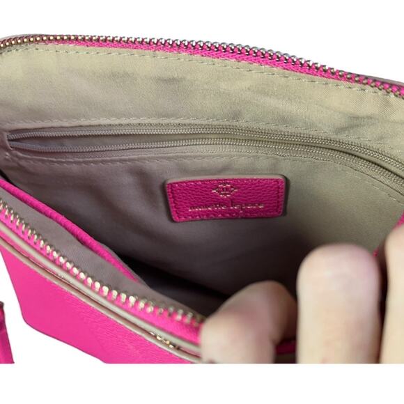 Nanette Lepore  purse vibrant Pink Pebbled compact Crossbody Gold-tone hardware - Picture 3 of 9
